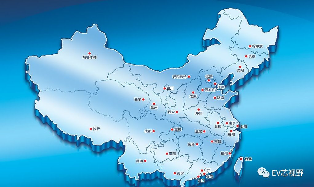 中國34省市新能源汽車產業規劃（二）：華北、華東12省市新能源汽車產業規劃